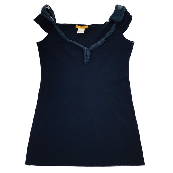 D. Exterior - Italian Made Sleeveless Top with Twisted Raffia Neckline - XL - Picture 3 of 13